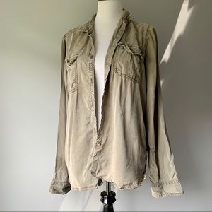 American Eagle Faded Green Over Shirt